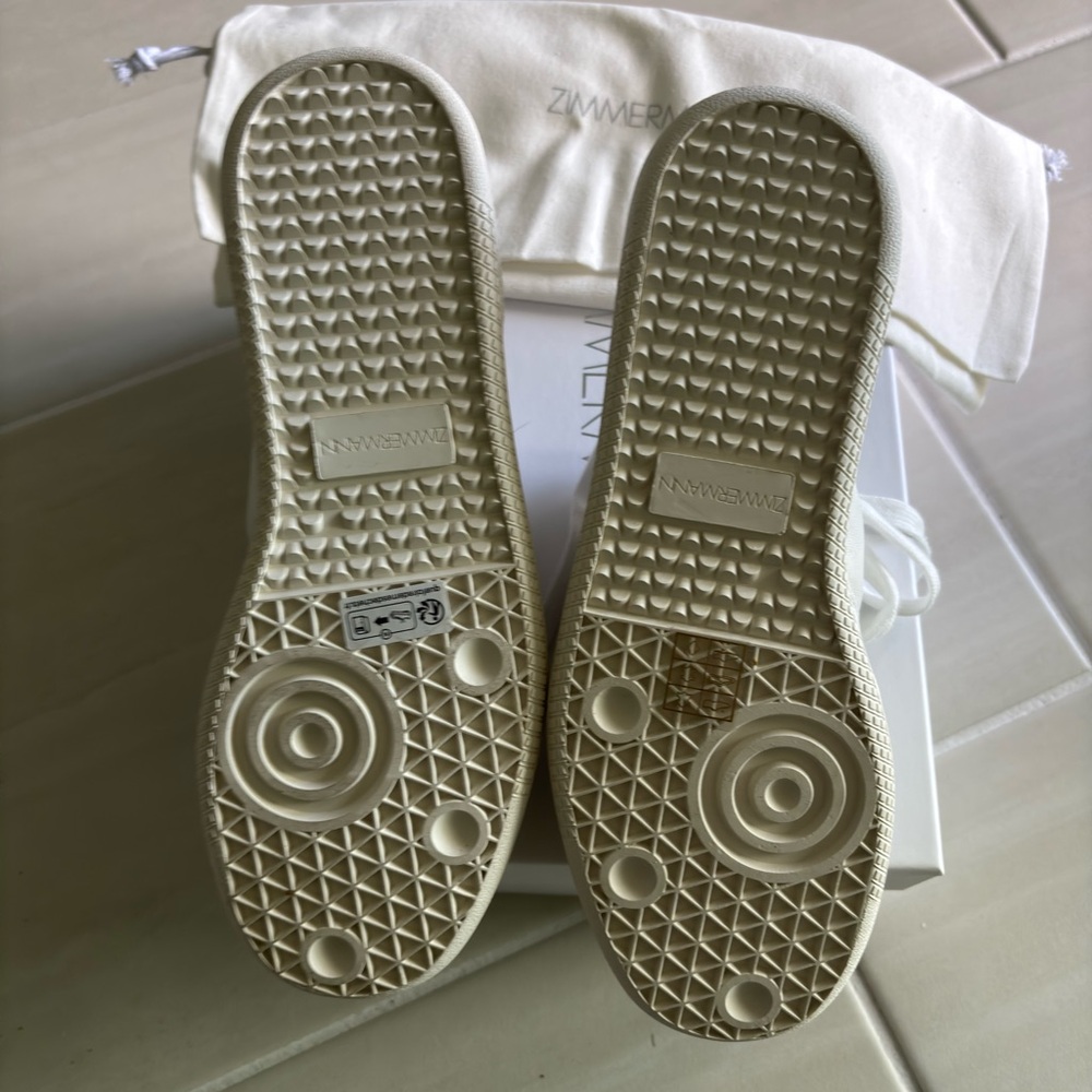 Zimmermann Cream Lace-Up Sneakers - Picture 5 of 5